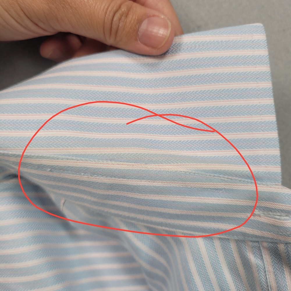 Jos A Bank Signature Collection Tailored Fit Dress Shirt 17.5 34 Blue Stripe - Picture 4 of 11